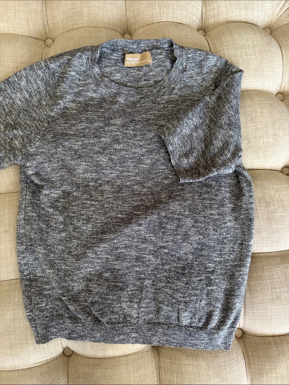Free People Gray Heathered Crewneck Sweater